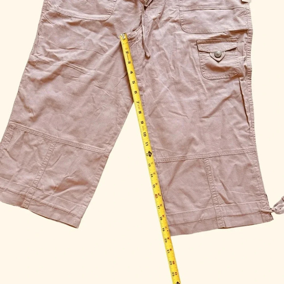 Dressbarn Capri Pants Pale Pastel Pink Drawstring Wide-Leg Cotton 10 NWT - Picture 4 of 13